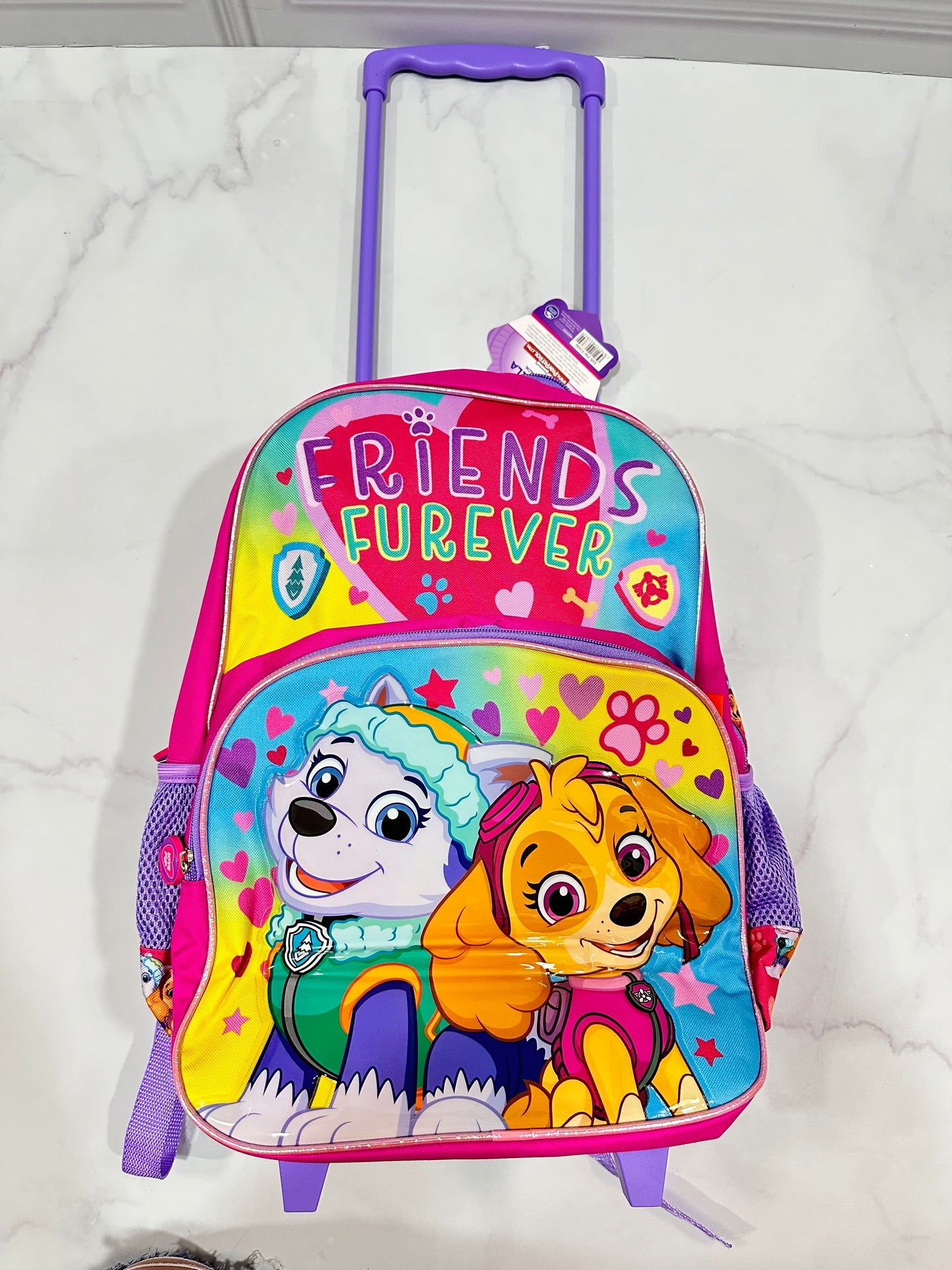 Mochila con ruedas y Lonchera Sky Paw patrol con termo y pana friends
