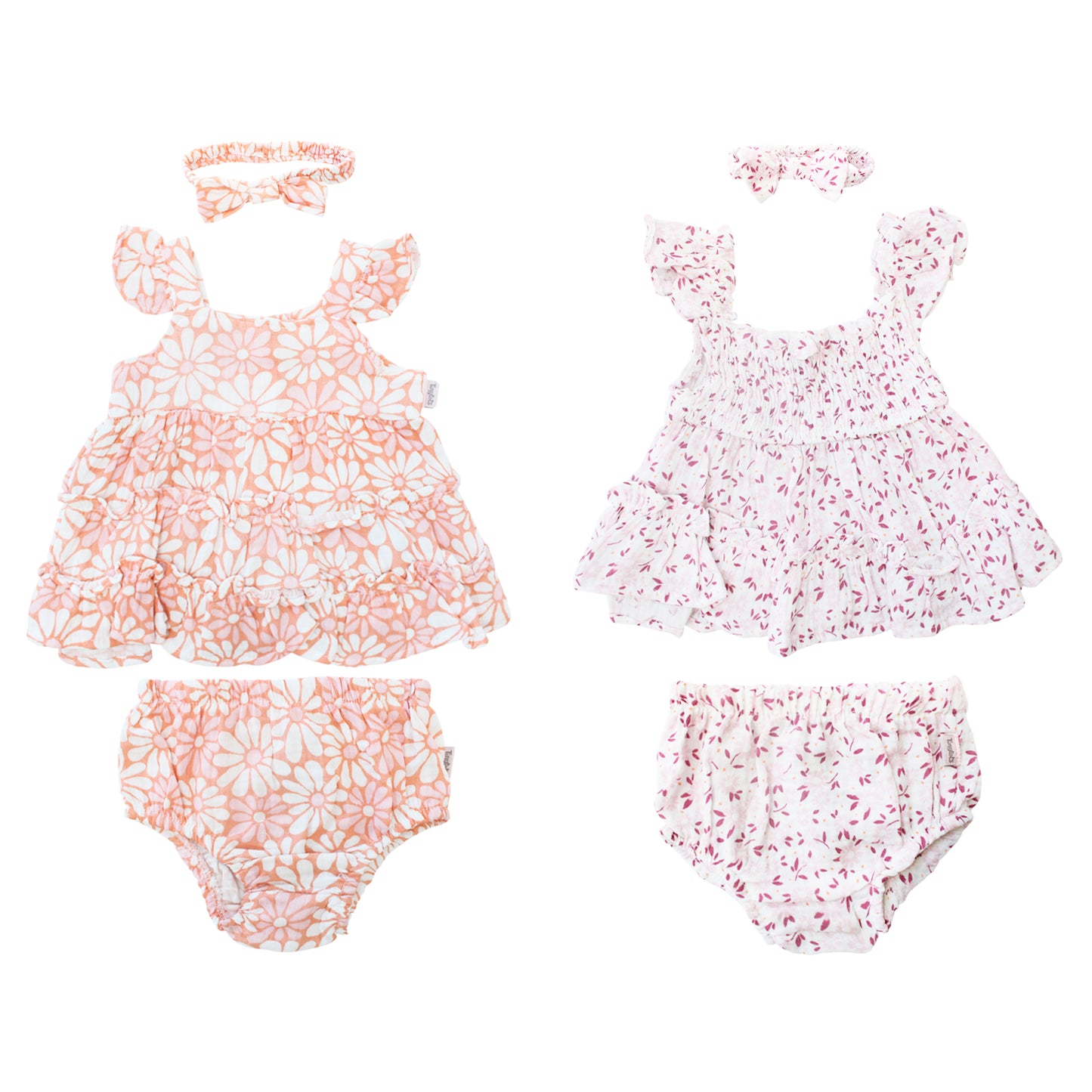 Set 3 piezas vestido camisa diadema morado bebe niña Tinytots D95599TT