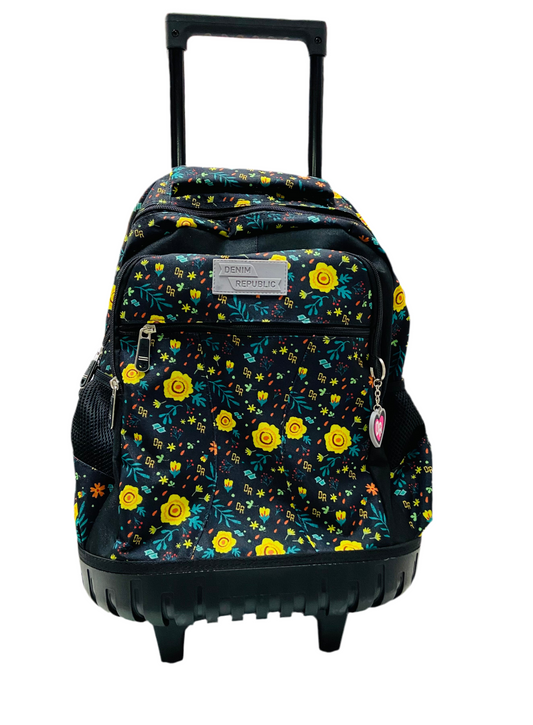 Mochila con ruedas flores amarillas 18 061-2303460