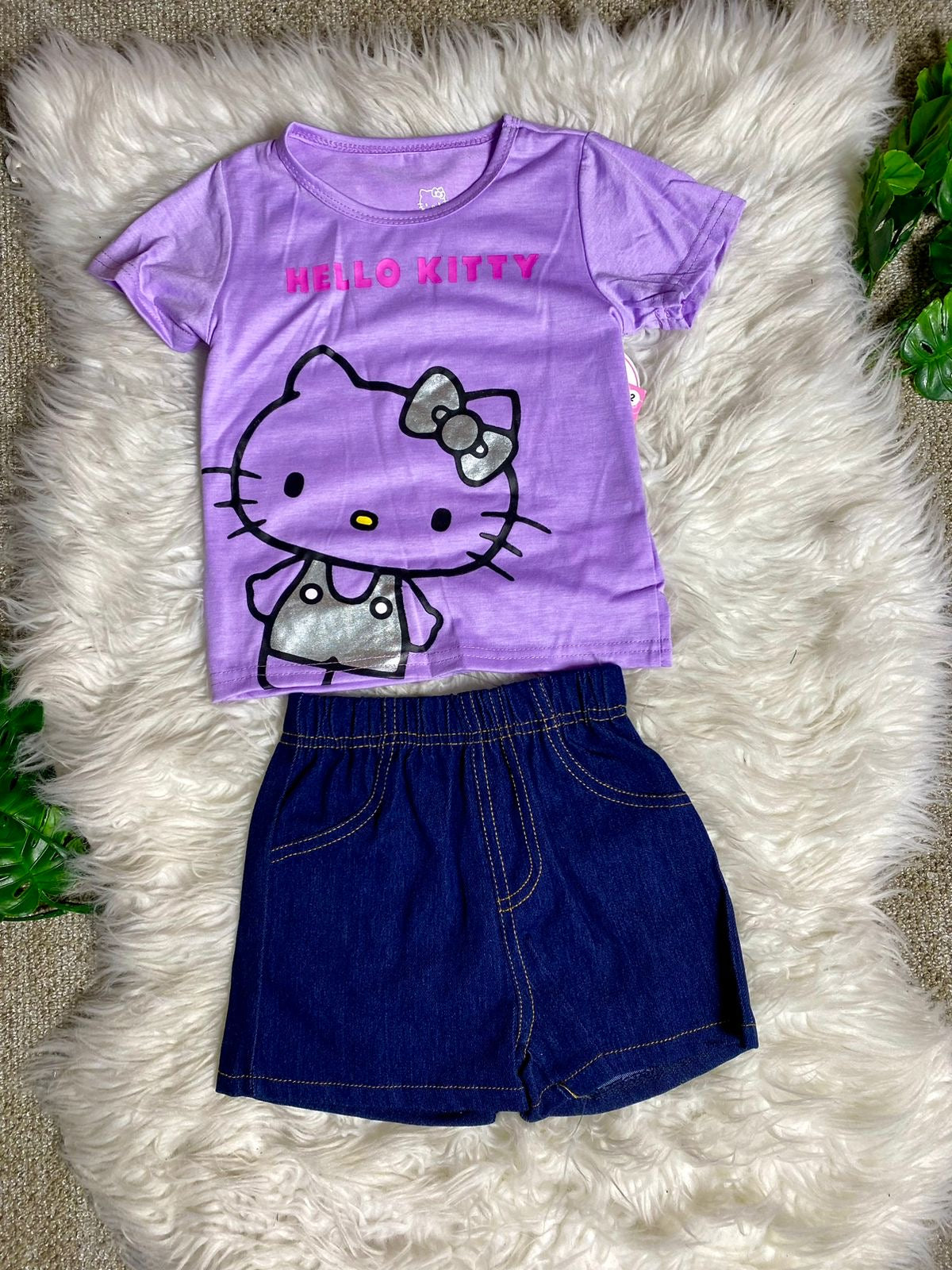 Set 2 piezas niña camisa morada Hello Kitty H9-HK-101D 490390