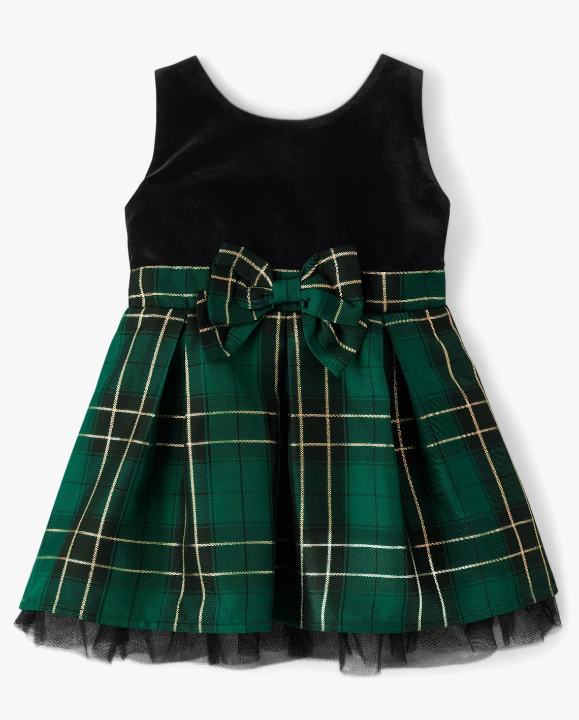 Vestido cuadros verde negro niña Childrens Place 96216304