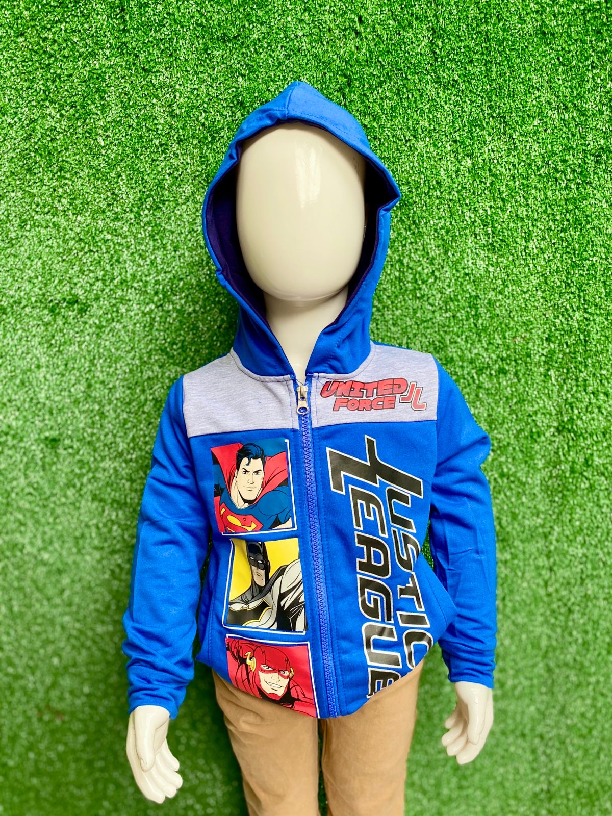 Suéter sudadera hoodie azul liga de la justicia niño 85925104