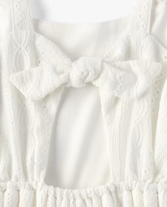 Vestido childrens place niña blanco blonda 49458416