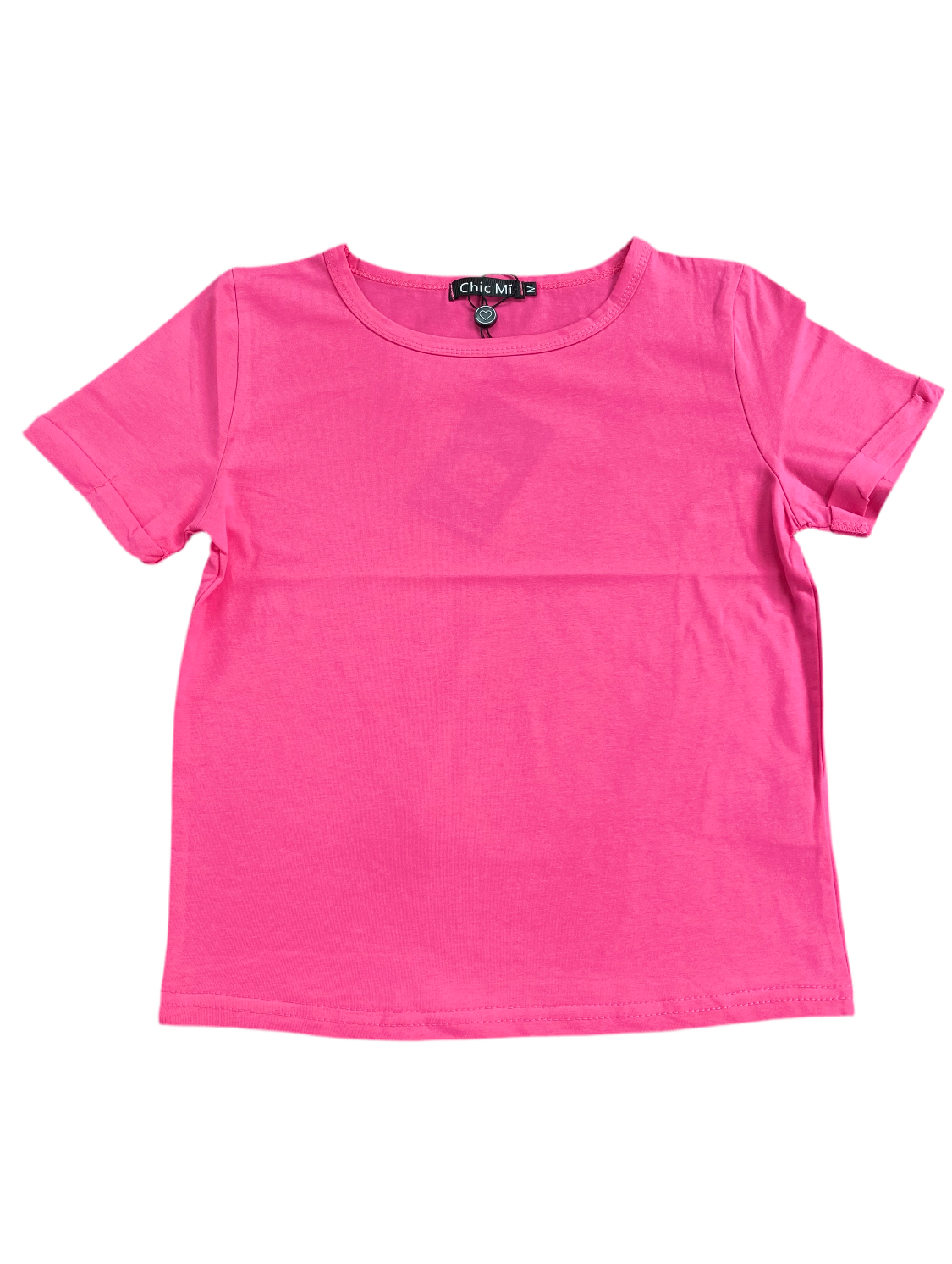 Camisa crop top basic rosado fucsia algodón camiseta CTD1154-10 395280