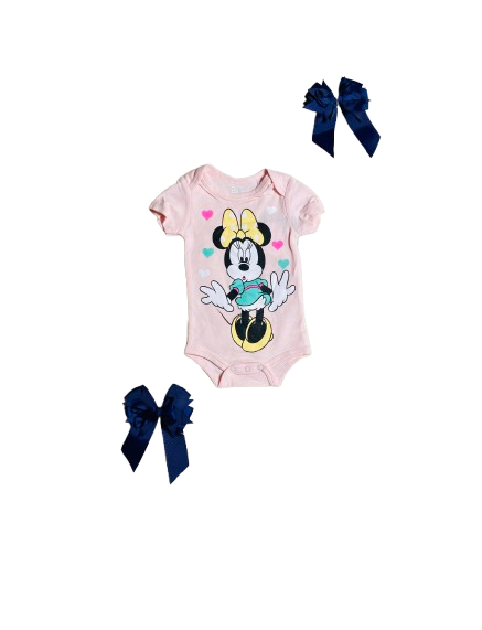Mameluco azul rosado Minnie bebe niña