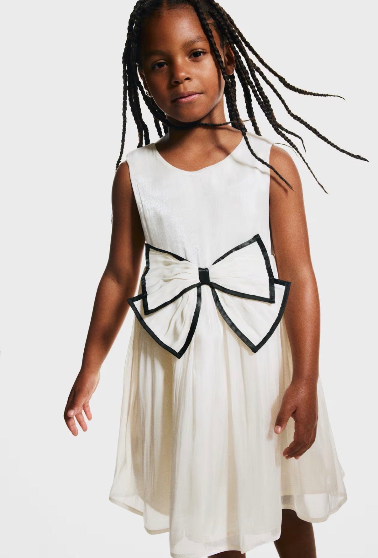 Vestido chongo blanco crema H&M niña 1308334004