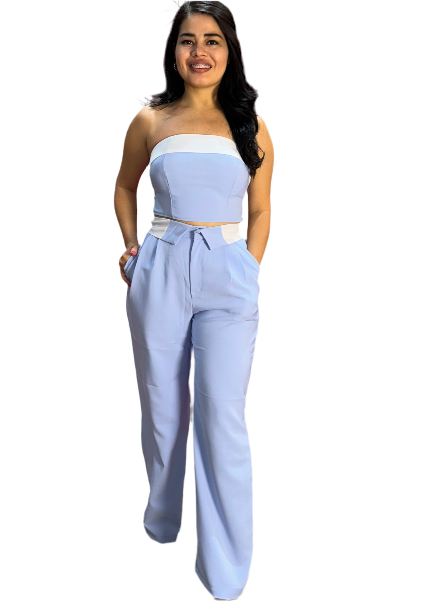 Set de dos piezas formal para dama mujer CSD1187-20 azul 1090/790