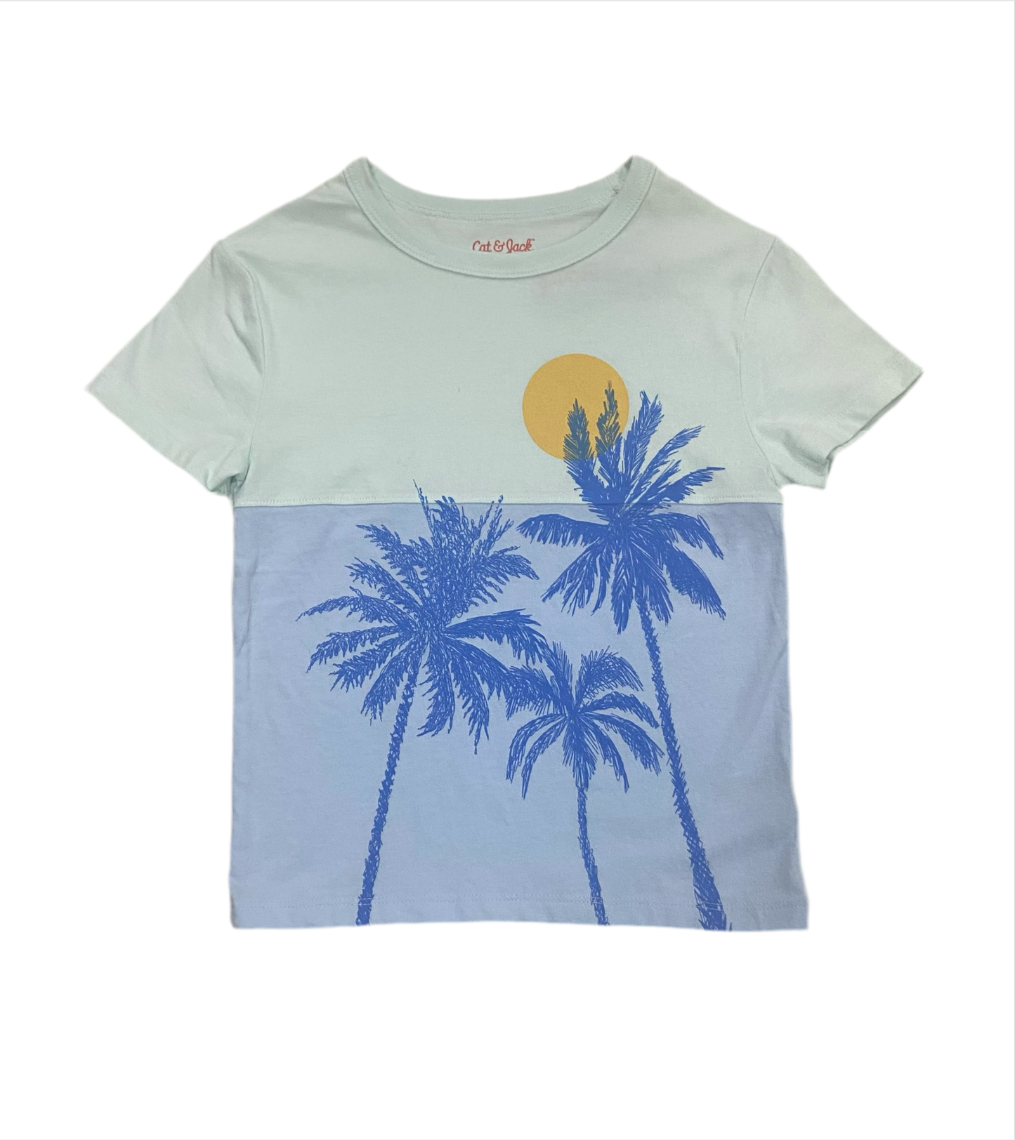 Camisa Cat & Jack Niño azul palmeras