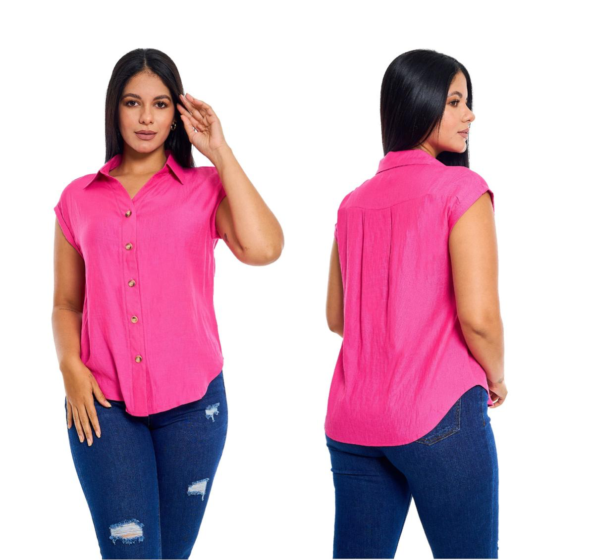 Camisa rosado fucsia chic mi CTD1141-17 490390 promo 3x1000
