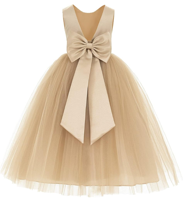 Vestido largo beige champangne evento gala