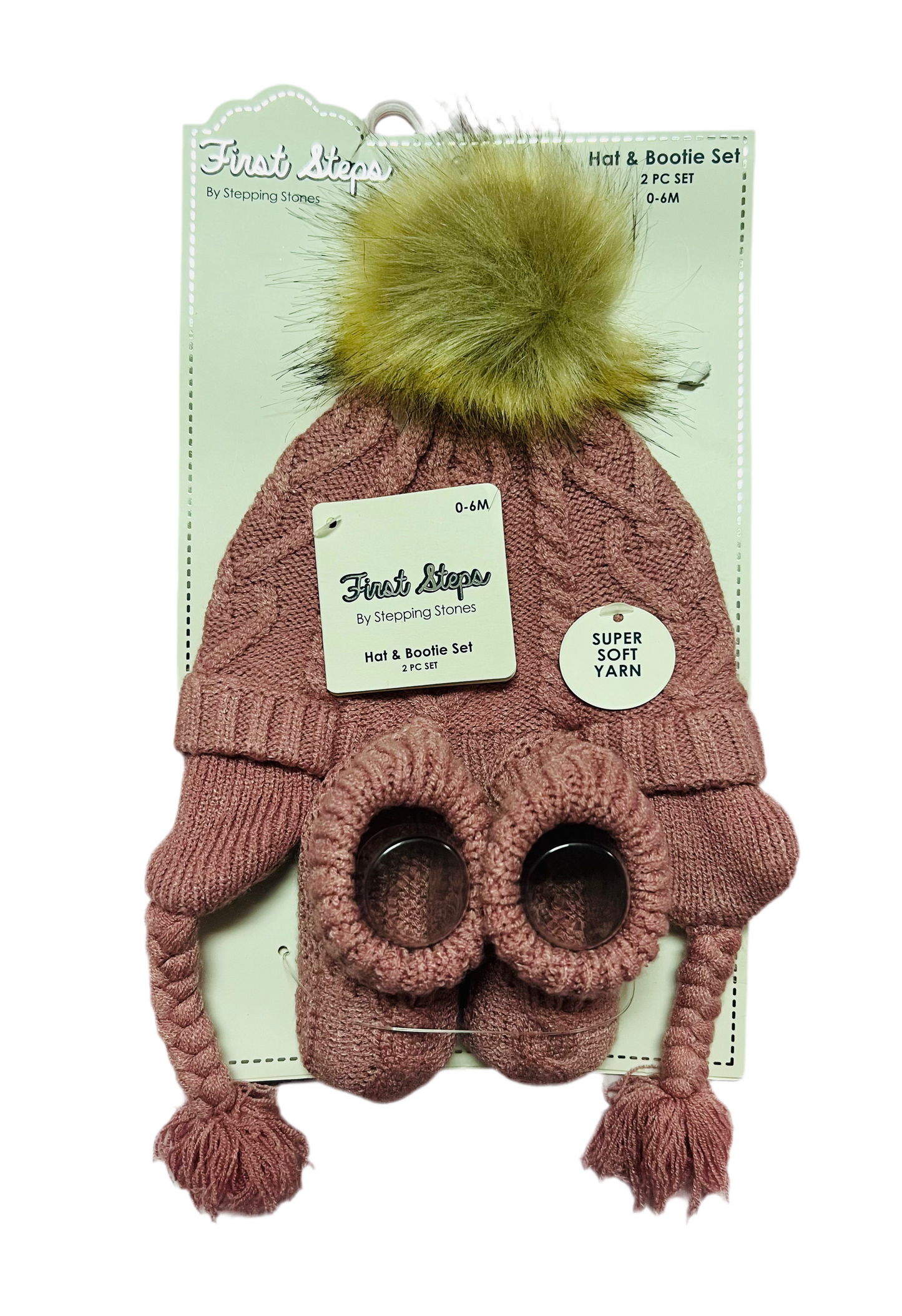 Set 2 piezas Gorro y calcetines bebe niña