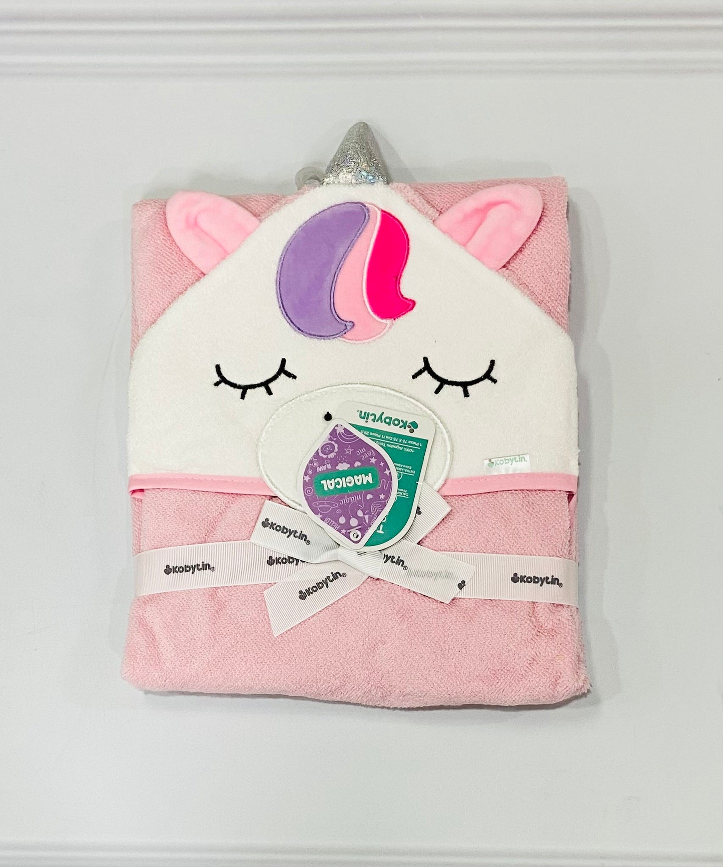 Toalla baño Rosada unicornio kobytin bebe niña
