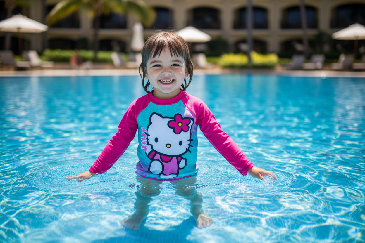 Set 2 piezas traje de baño niña Hello Kitty Rosado H6-HK-102D