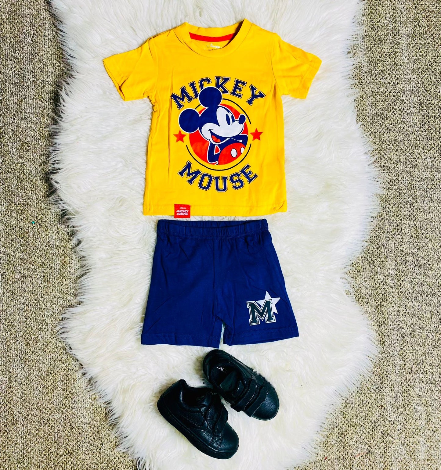 Set conjunto 2 piezas Mickey camisa amarilla bebe niño D9-MK-1317B 390345