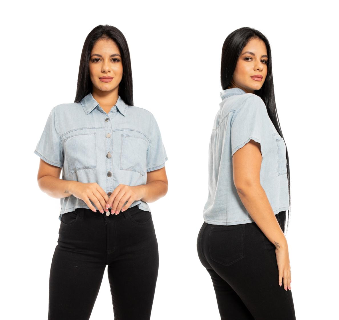 Camisa dama jeans azul claro CTP1183-37 590490 promo 2x1000