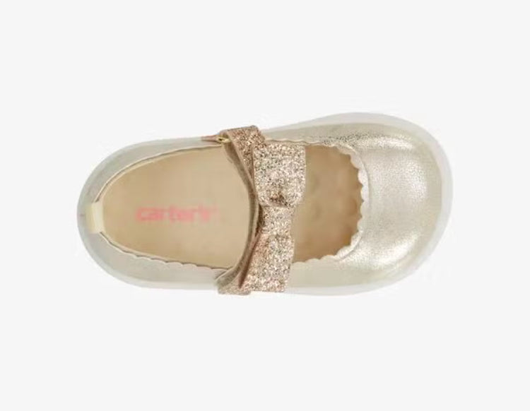 Zapatillas dorada Carters bebe niña