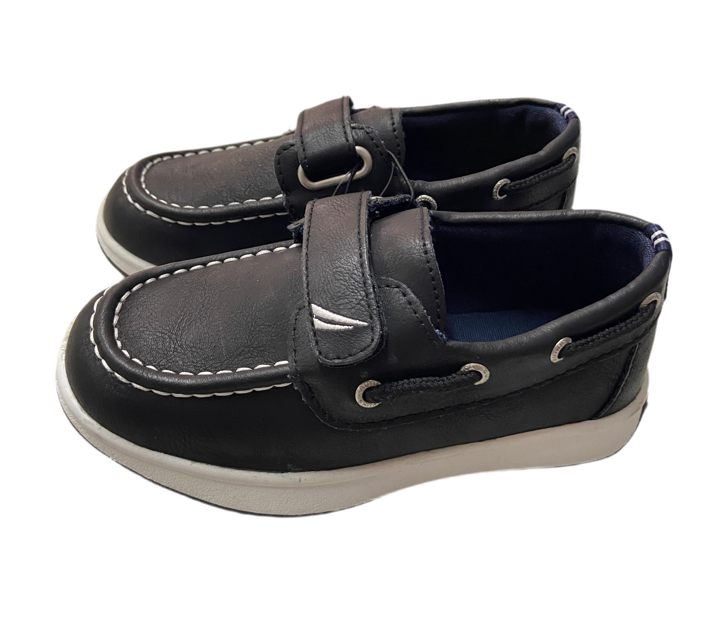Zapatos mocasines tenis náutica negros niño