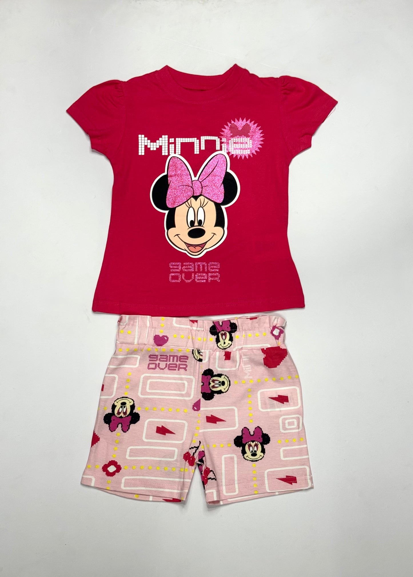 Pijama camisa rosado fucsia short rosado niña Minnie Disney MM-2572