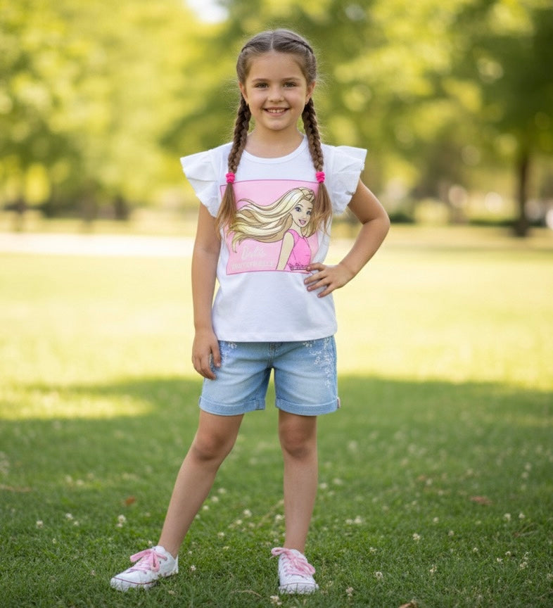 Camisa blanca niña Barbie Disney BA-90063