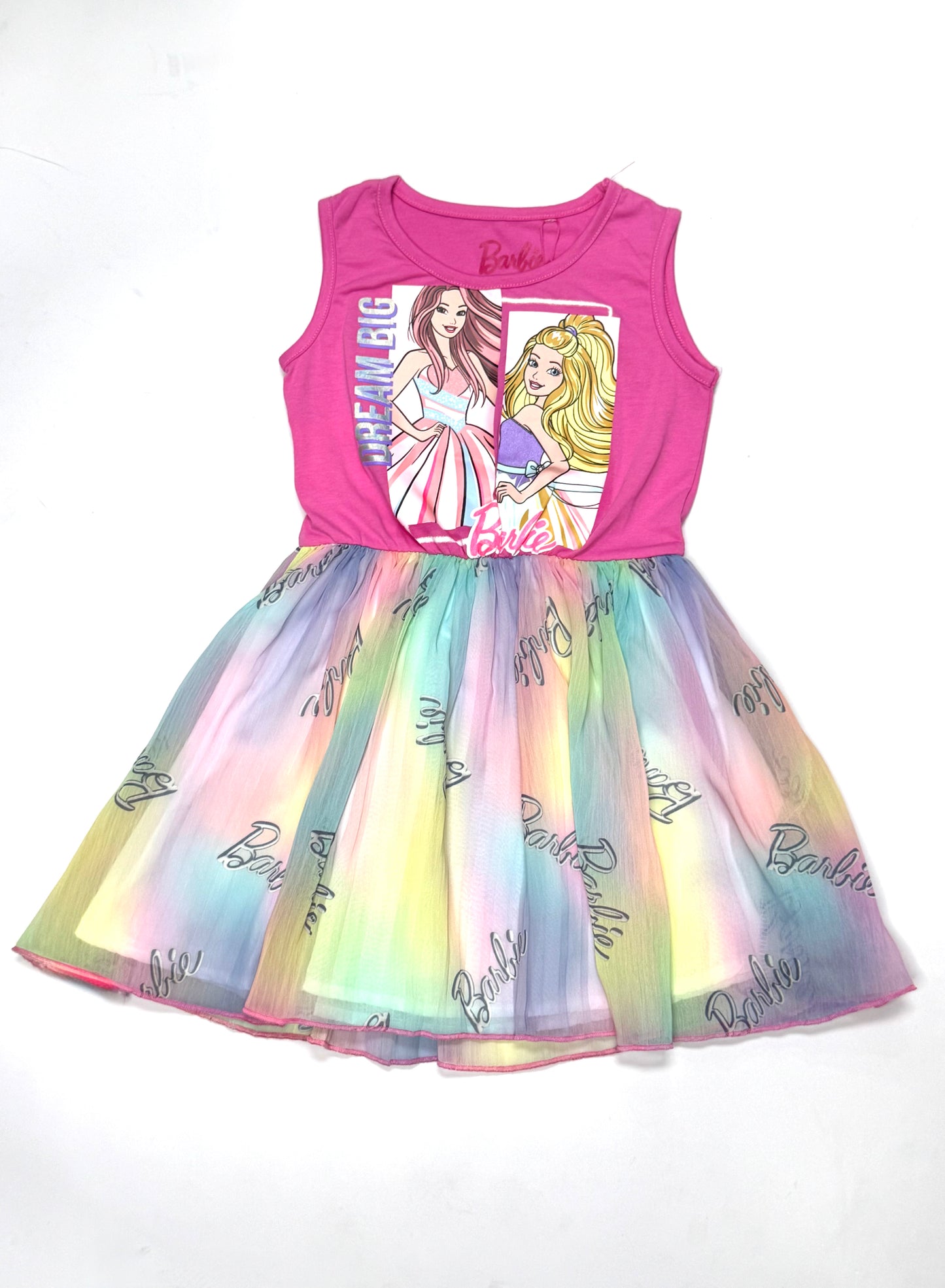 Vestido rosado multicolor tutu niña Barbie Disney BA-90067