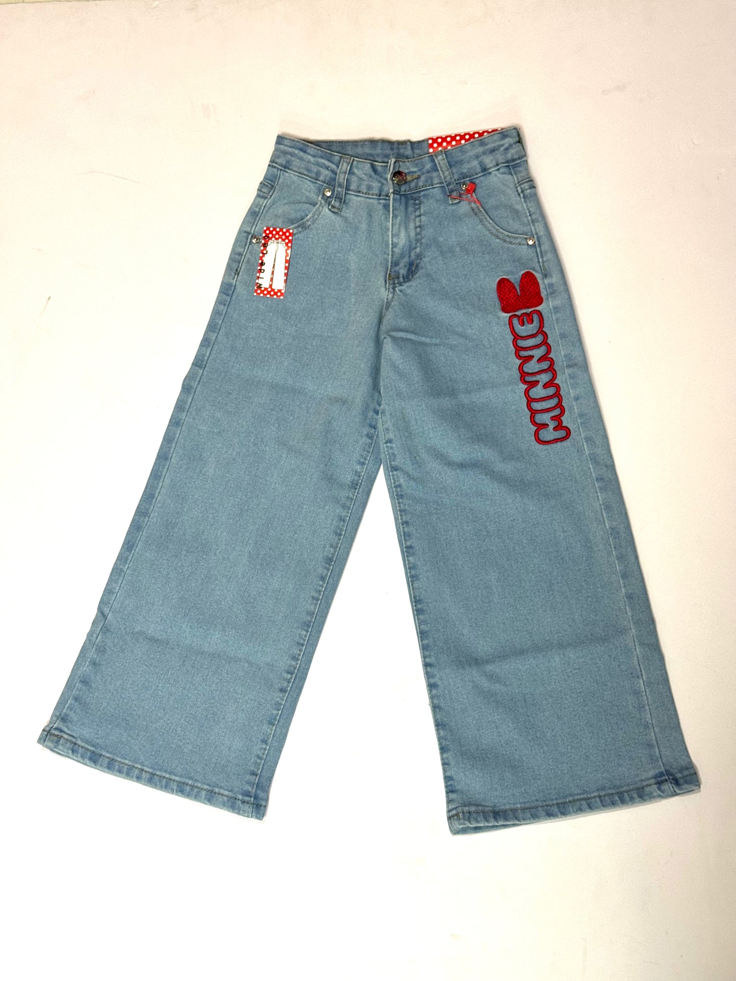 Pantalon jeans azul claro acampanado niña Minnie Disney MM-2515