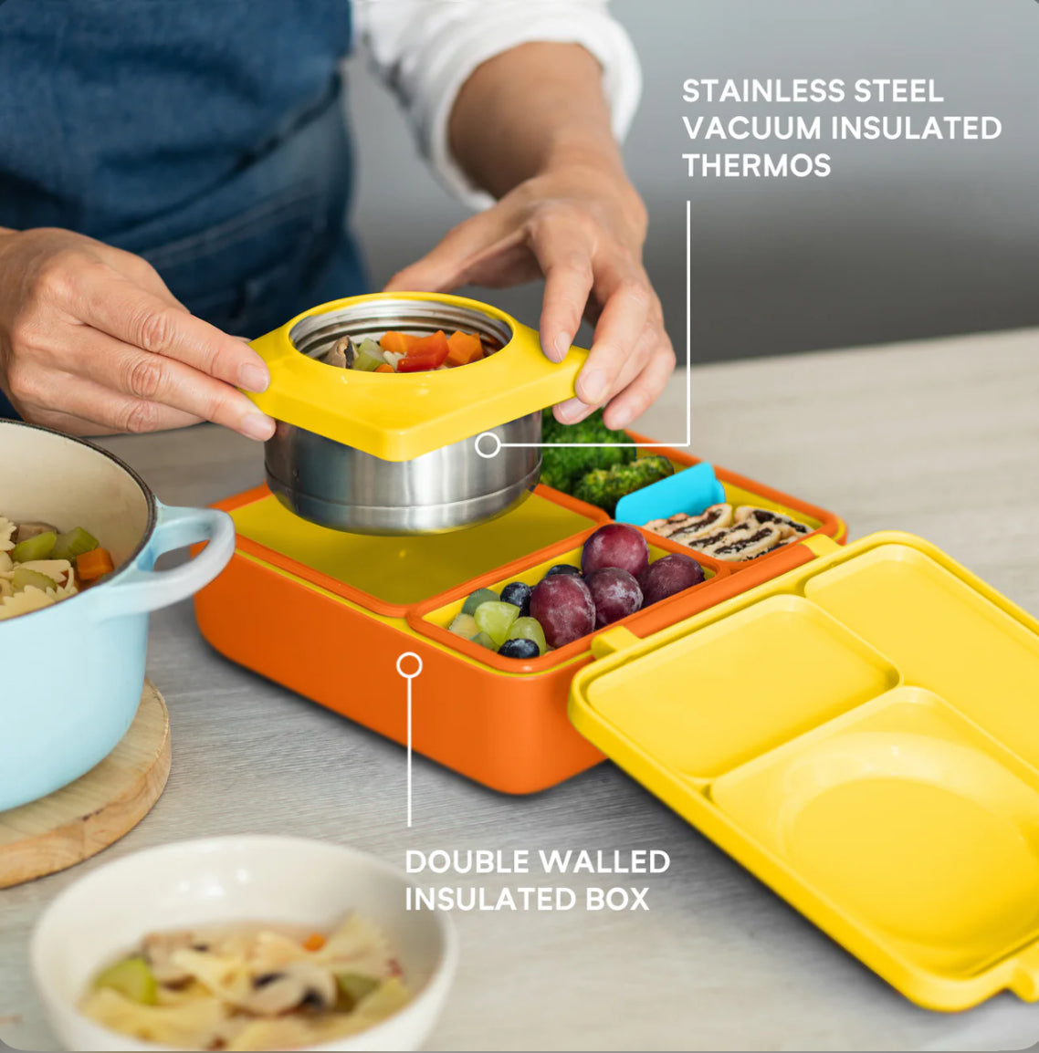 Lonchera accesorio para comida antiderrame niña niño OMIELIFE bento box