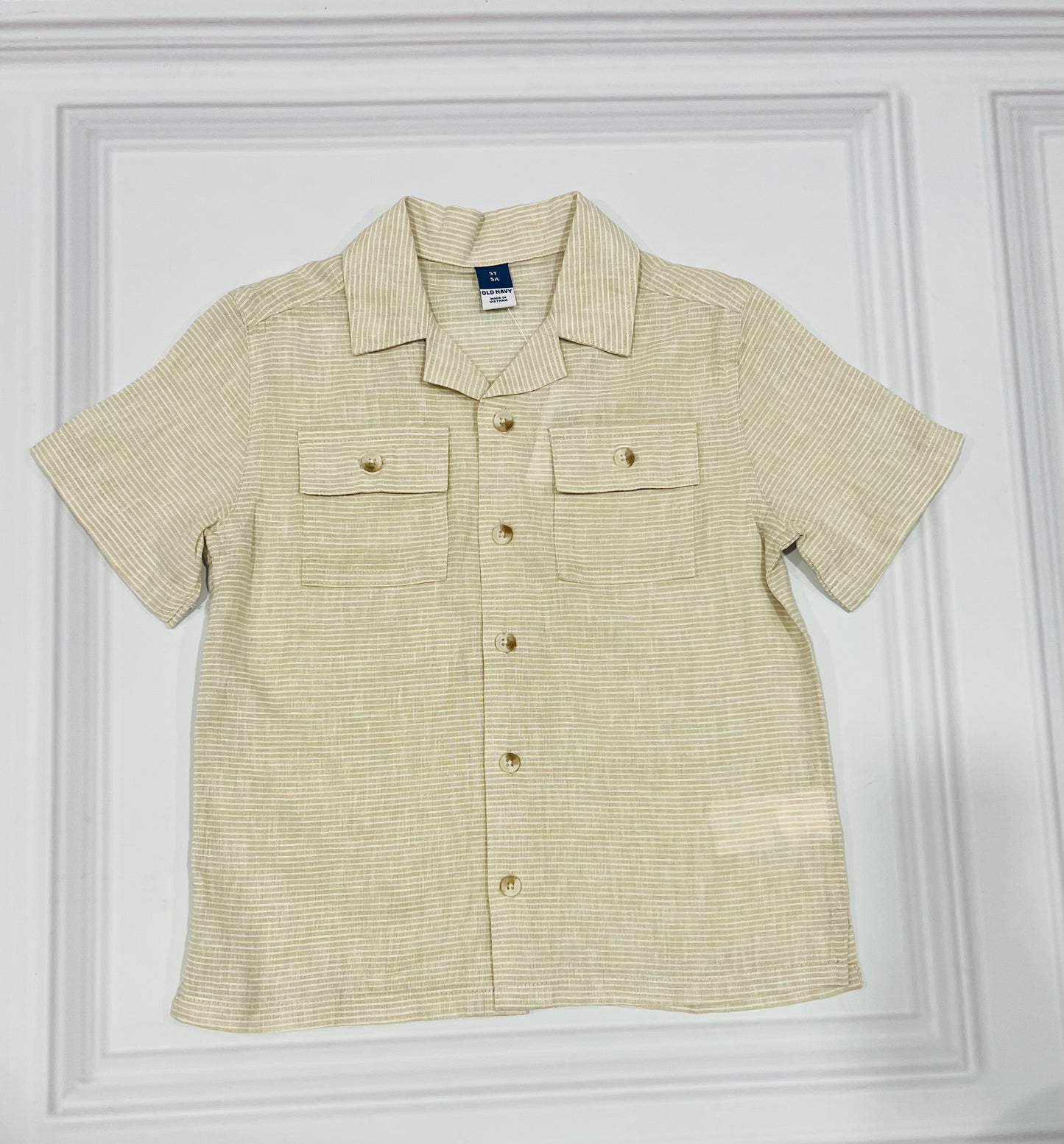 Camisa beige rayas formal Old Navy niño