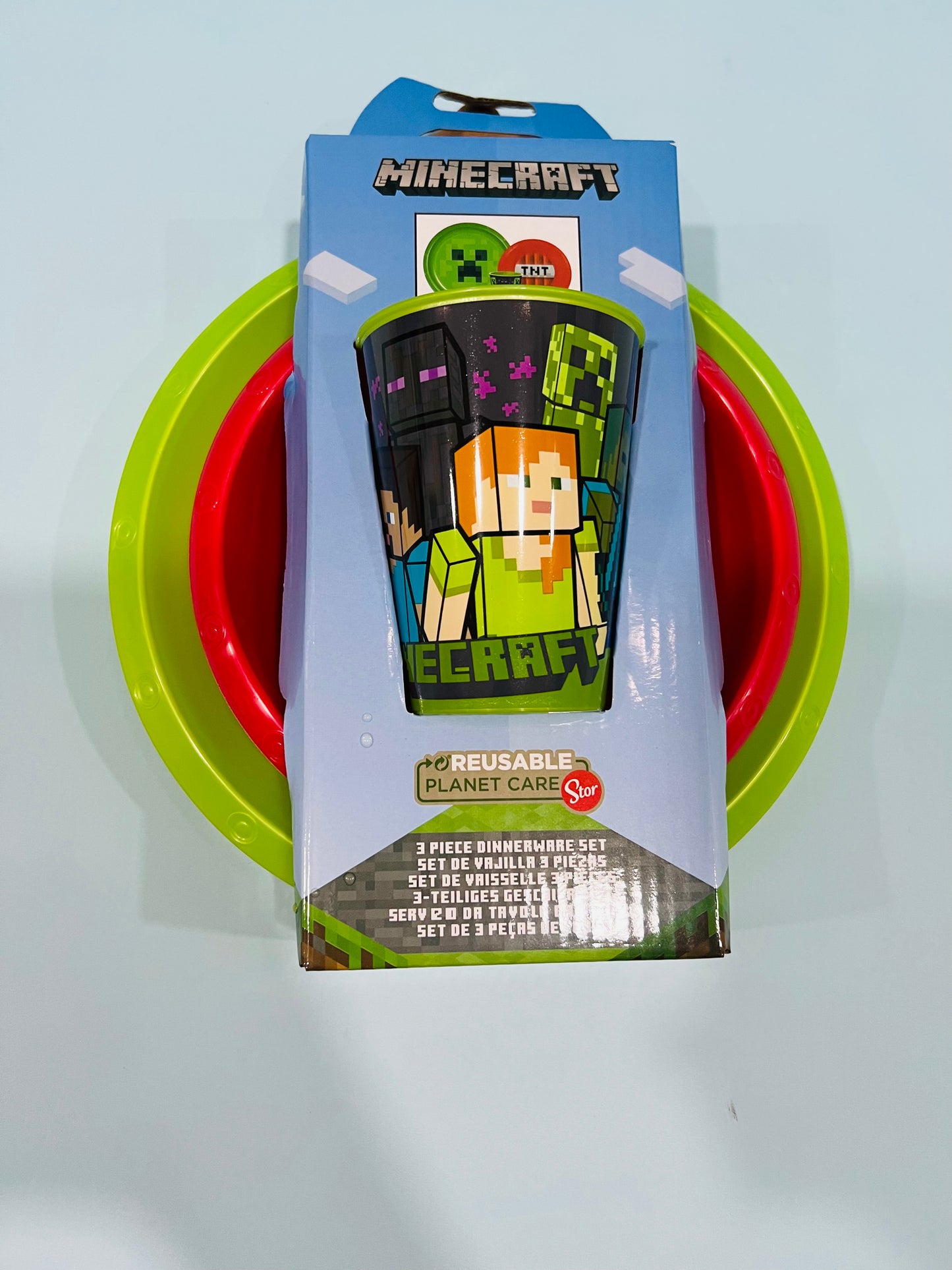 Set plato vaso minecraf 3 pcs