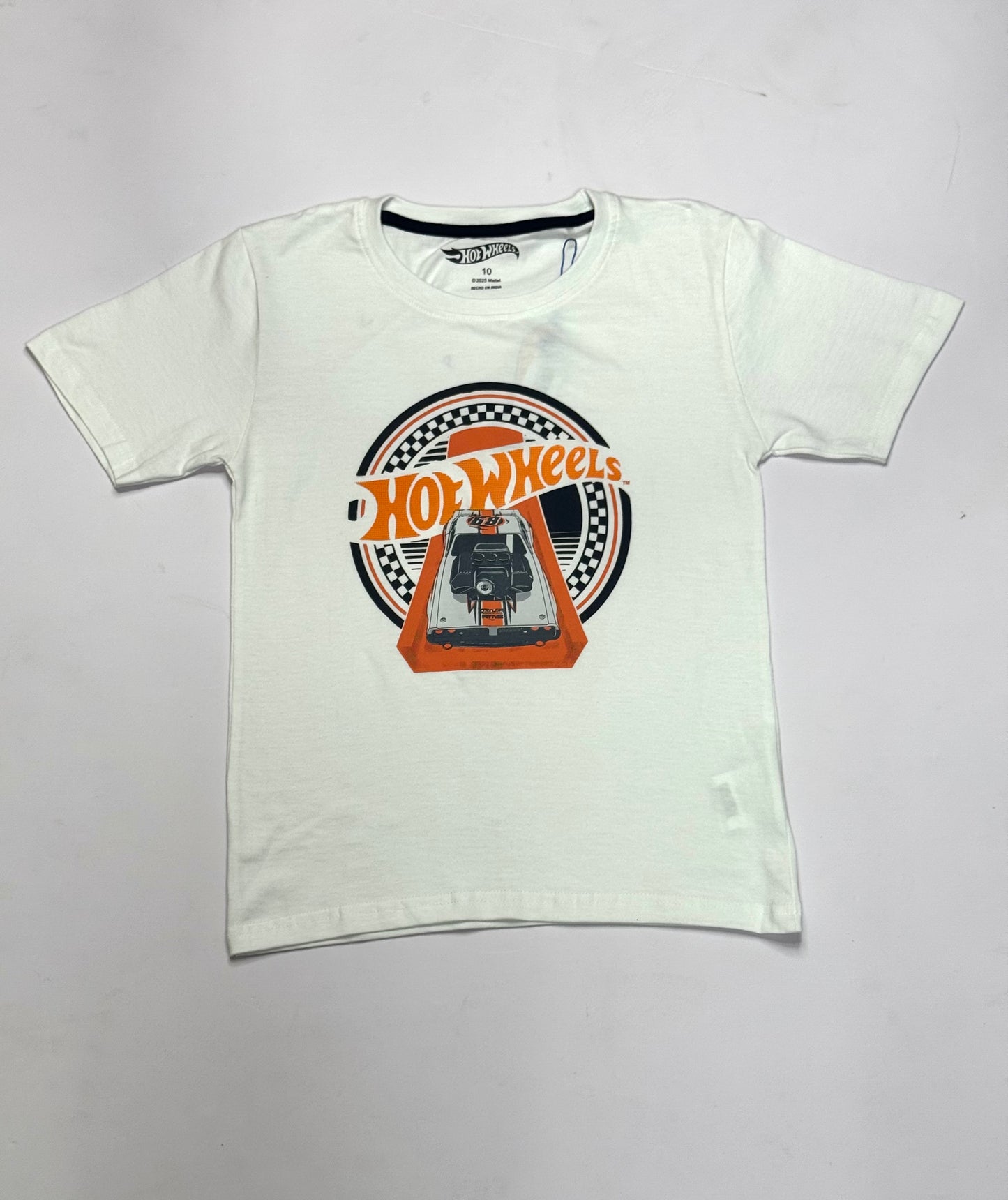 Camisa blanca niño Hotwheels Disney HW-91425