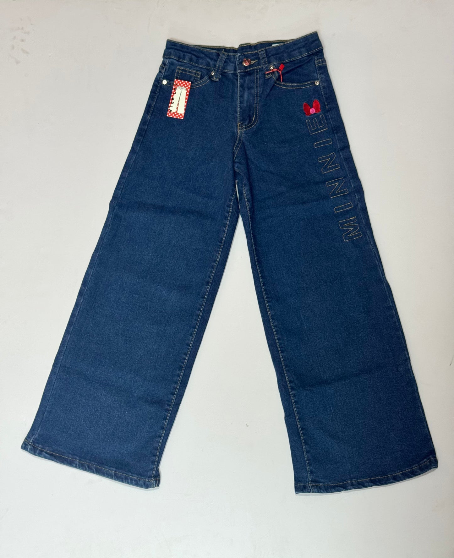Pantalon jeans azul oscuro acampanado niña Minnie Disney MM-2524
