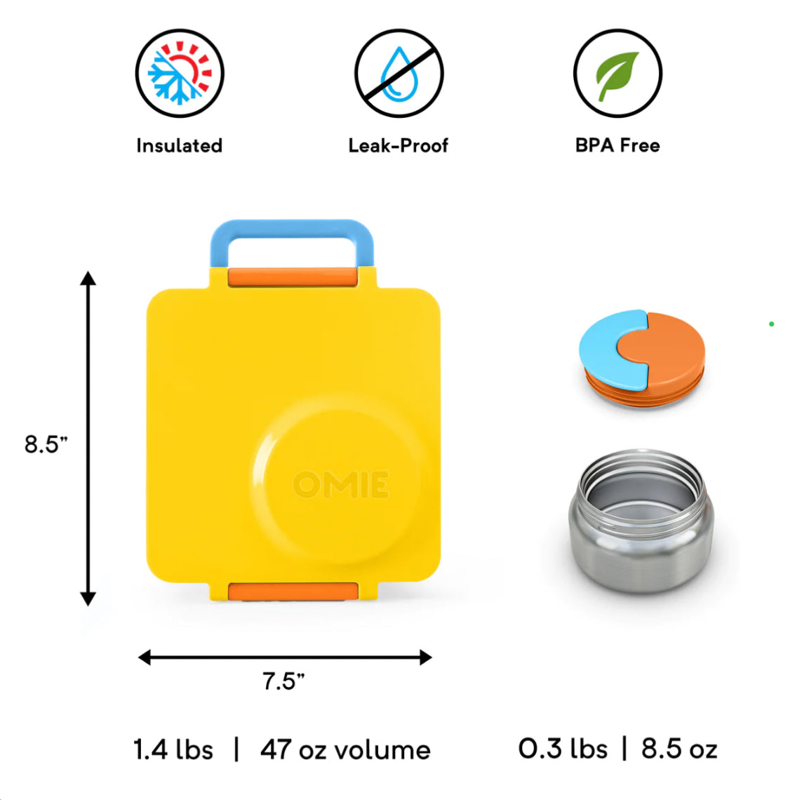Lonchera accesorio para comida antiderrame niña niño OMIELIFE bento box
