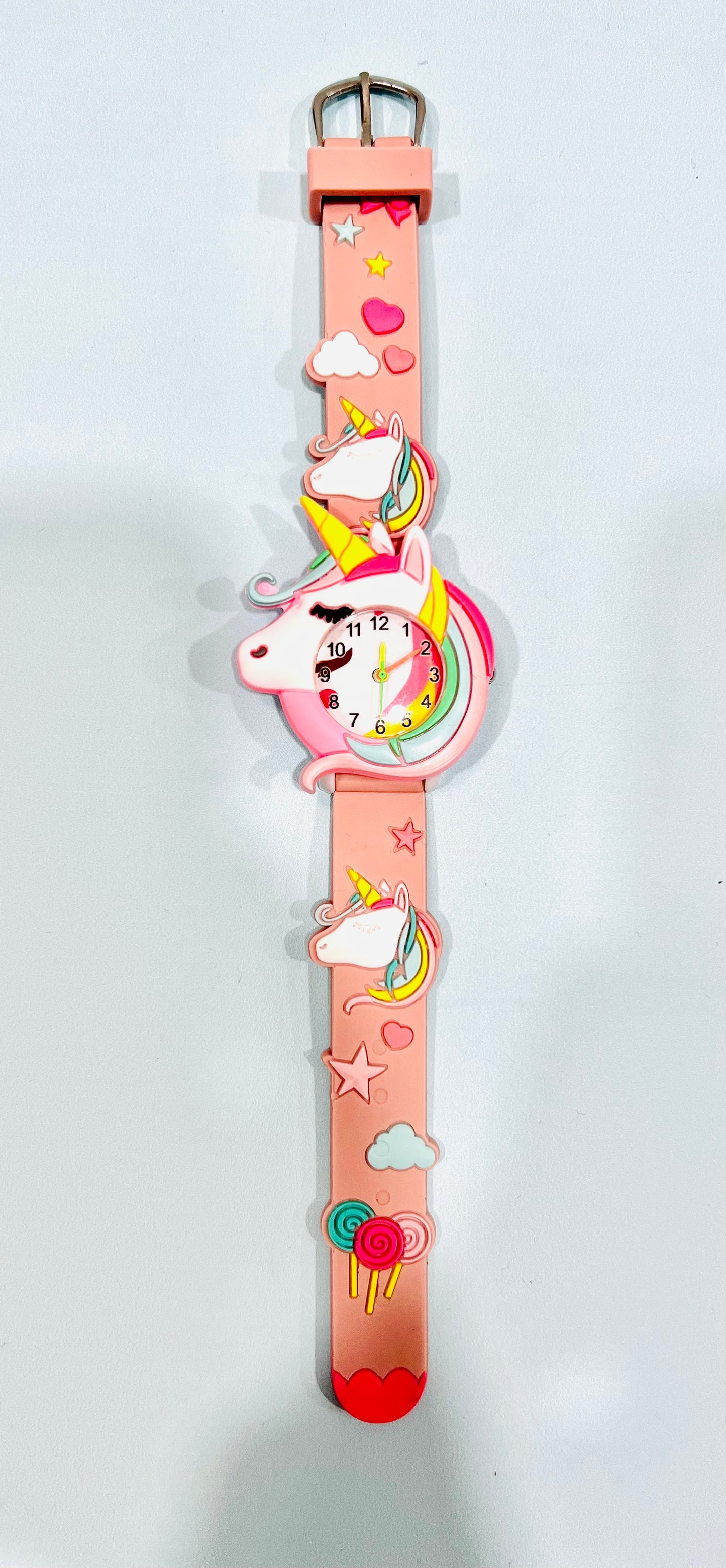 Reloj unicornio rosado corazones Niña