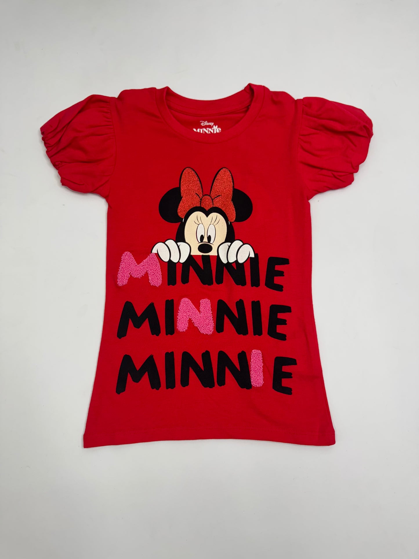 Camisa roja escarchada niña Minnie Disney MM-2620 promo 3x1000