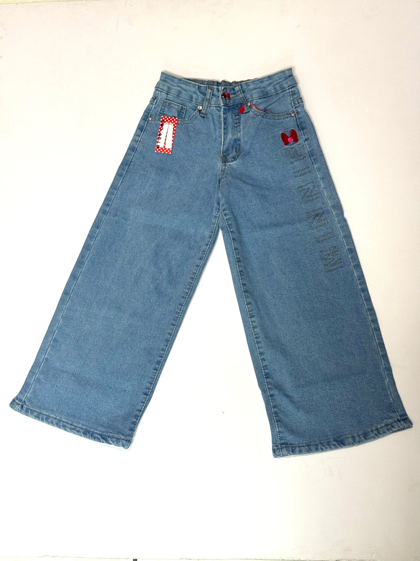 Pantalon jeans azul claro acampanado niña Minnie Disney MM-2524
