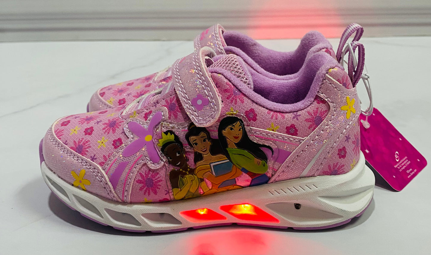 Tenis morados princesas flores luces