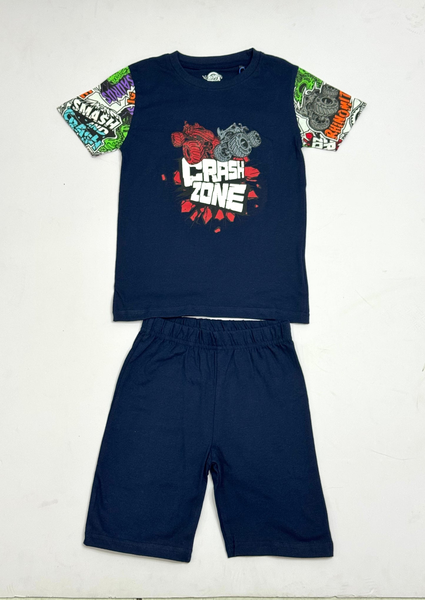 Pijama azul oscuro short azul Hotwheels niño Disney HW-91372