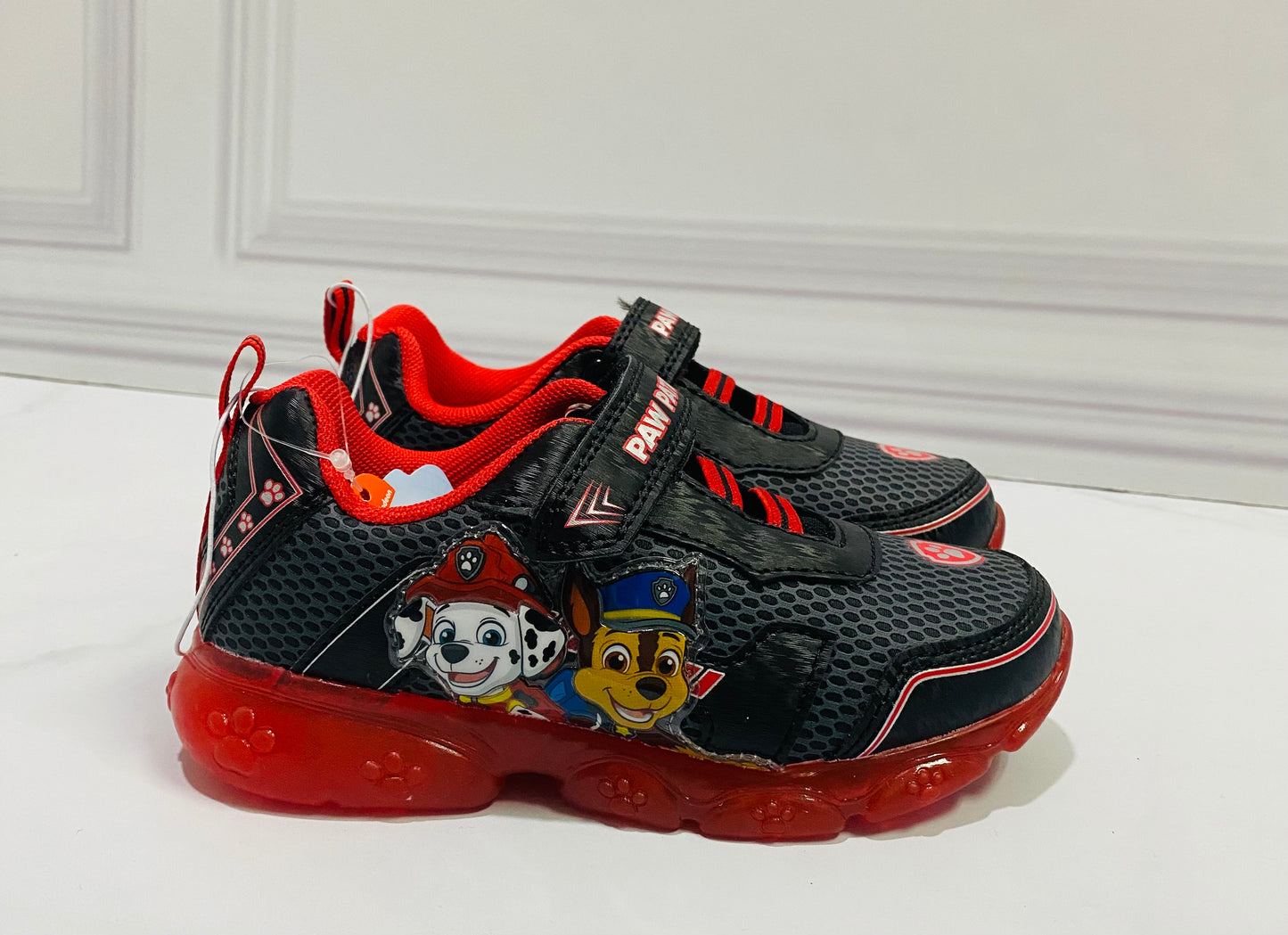 Tenis paw patrol niño negro luces