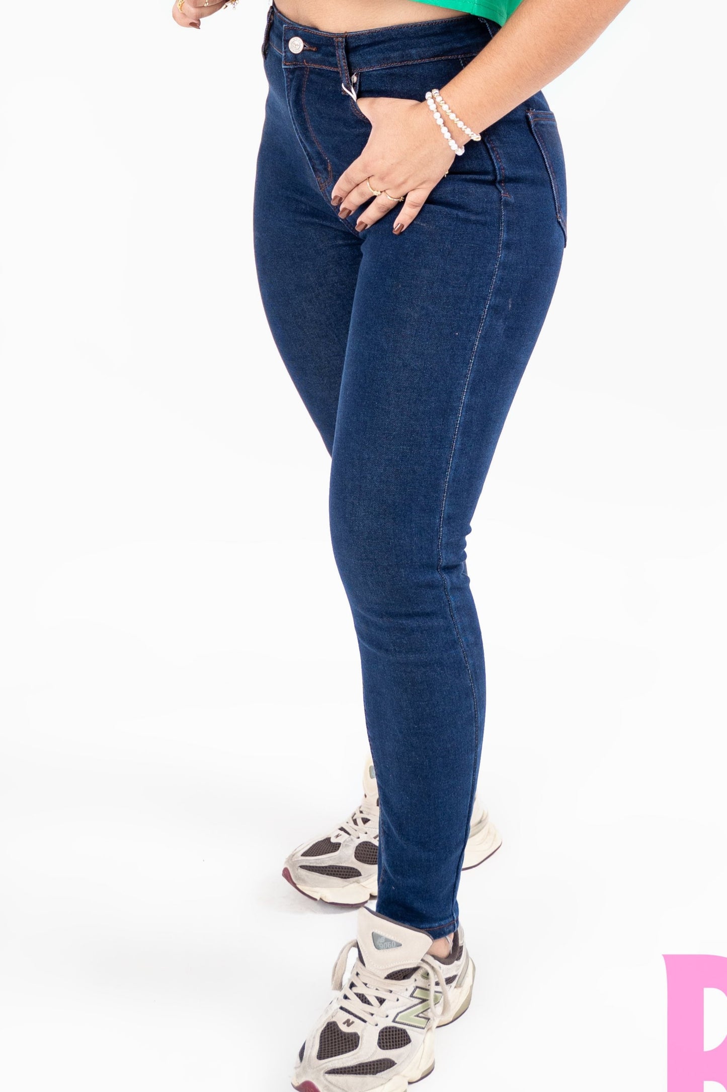 Jeans dama Pantalon azul tiro alto tallas 3 al 15 Intrigue IN2-1863 690590