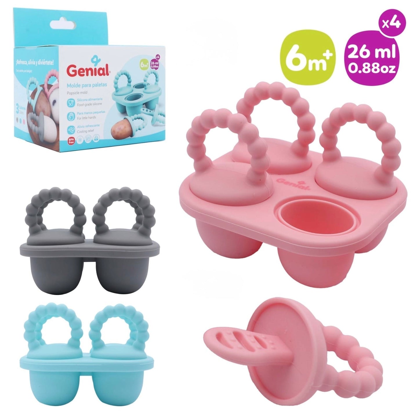 Molde para Paletas Genial bebe niña niño