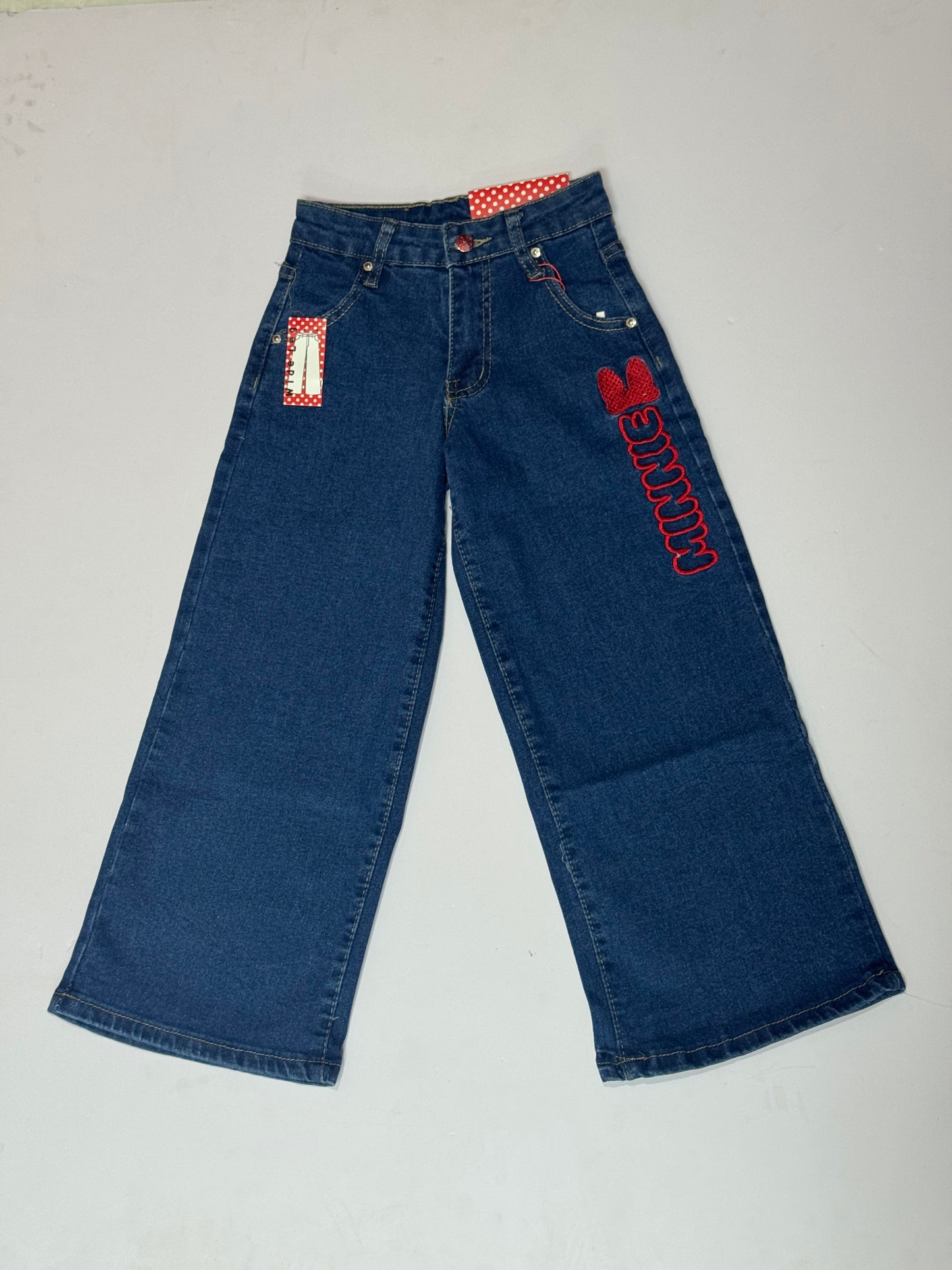 Pantalon jeans azul oscuro acampanado niña Minnie Disney MM-2515