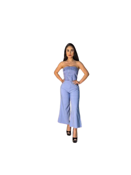 Pantalon formal dama Palazo flare pantaloneta azul IN3-2326 590490