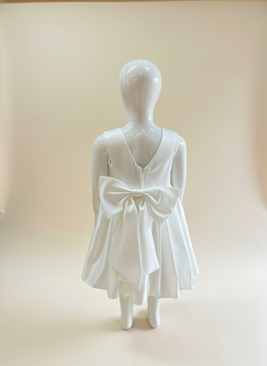 Vestido blanco gala chongo atrás flores niña sa25060513401359447