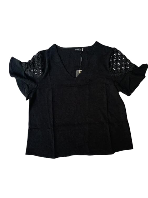 Camisa Blusa dama mujer negra intrigue IN1-1661 350290