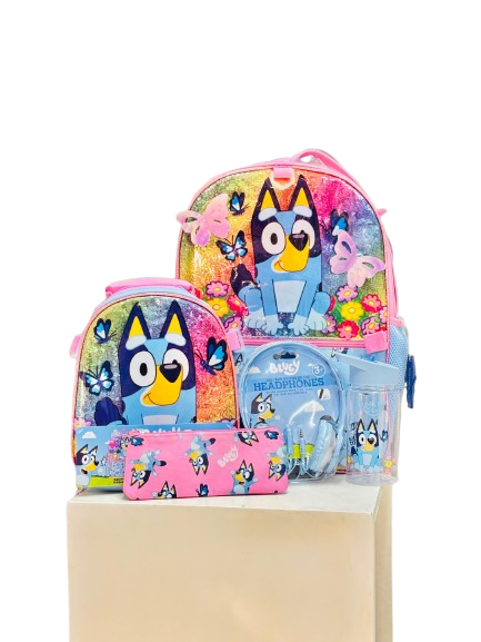 Mochila bluey 5 piezas niña