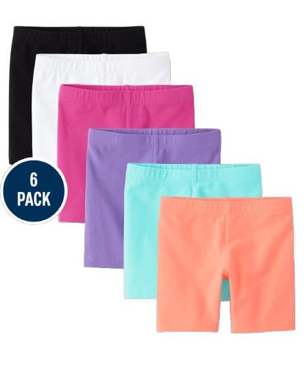 Set paquete 6 short biker multicolor niña Childrens Place 305190