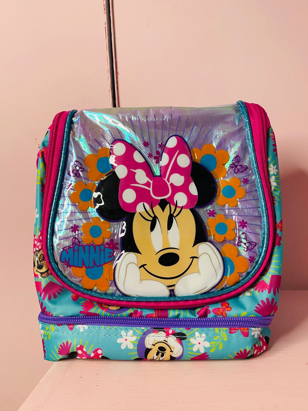 Lonchera minnie azul cielo 205x225x135 075-03314 545490