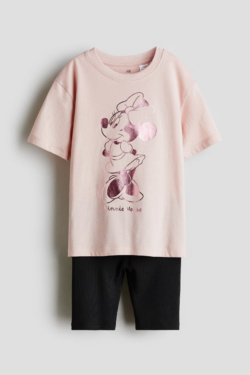 Set conjunto camisa minnie short negro niña H&M 1115658