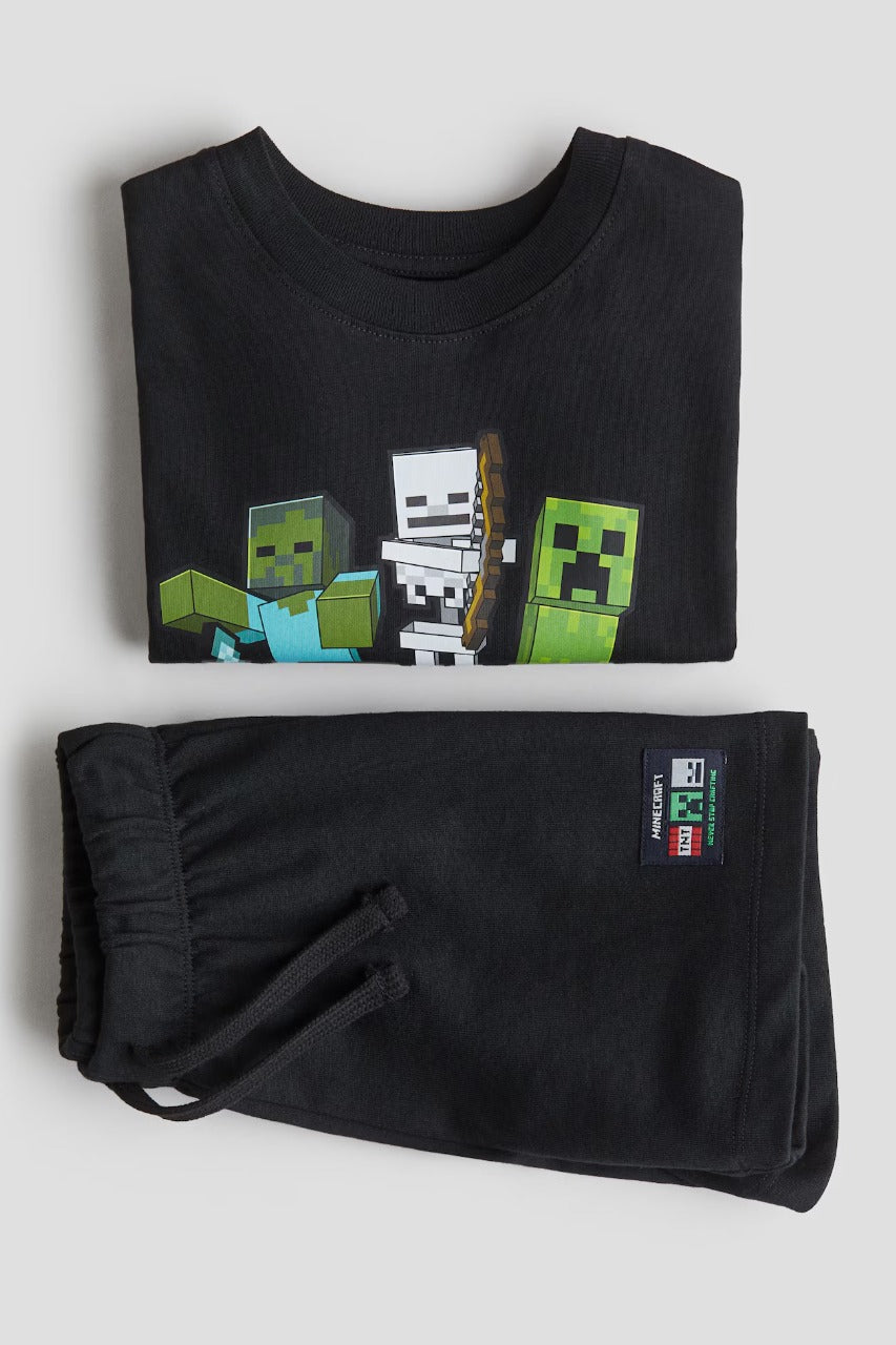 Set conjunto 2 piezas negro niño Minecraft H&M 1118690