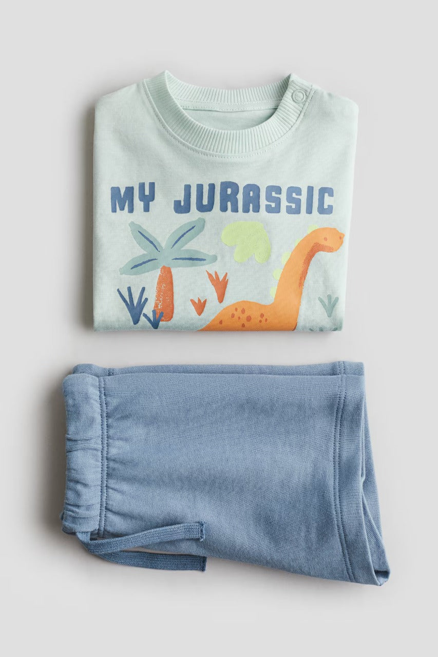 Set conjunto 2 piezas bebe niño dinosaurio My Jurassic H&M 1289605