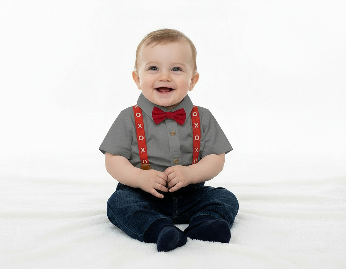 Set Conjunto formal pantalon tirantes camisa azul cielo niño 81207